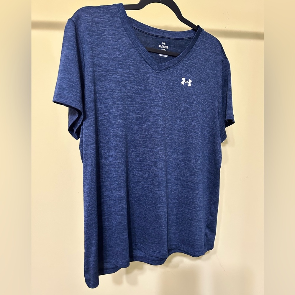 Under Armour Blue and Black Short Sleeve Tee